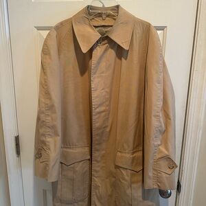 Vintage Austin Reed of Regent Street Men's Classic Tan TrenchCoat 40R Wool Liner